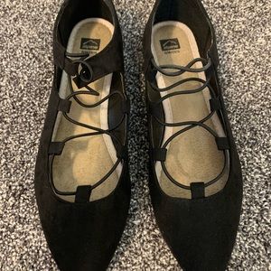 Alpine Swiss 7 Elena Pointed Toe Ballet Flats Strappy Slip-On Flat Shoe